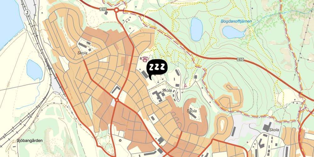 Map showing the location of STF Hotel & Hostel Kiruna