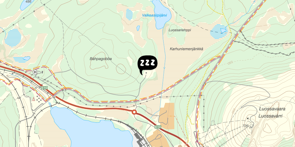 Map showing the location of Husky Lodge