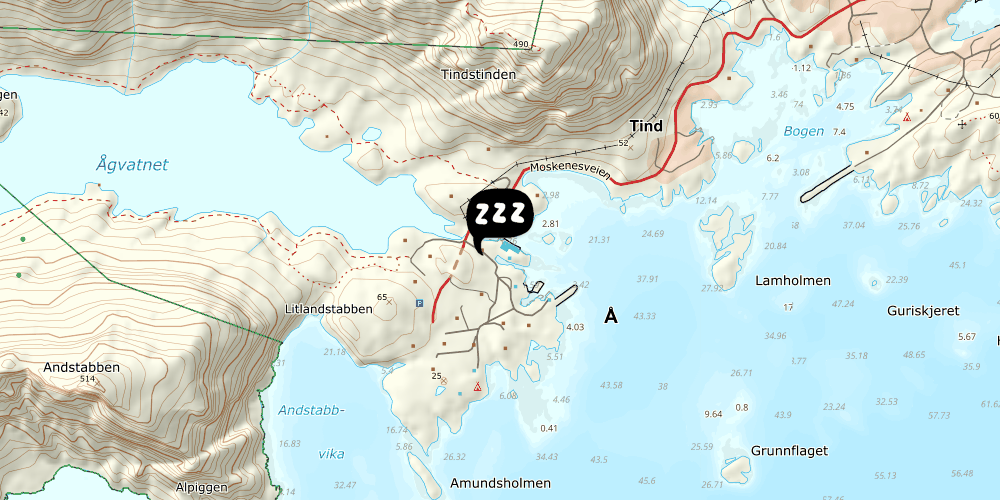 Map showing the location of Å Hamna Rorbuer