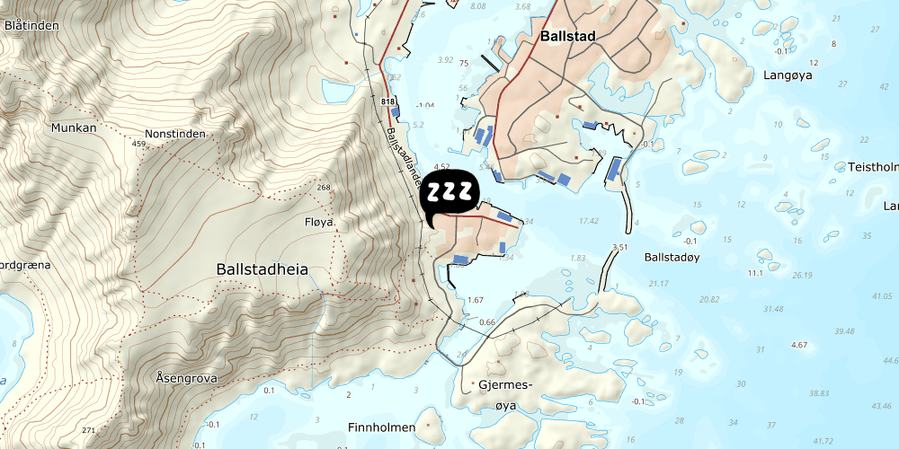 Map showing the location of Kræmmervika Rorbuer