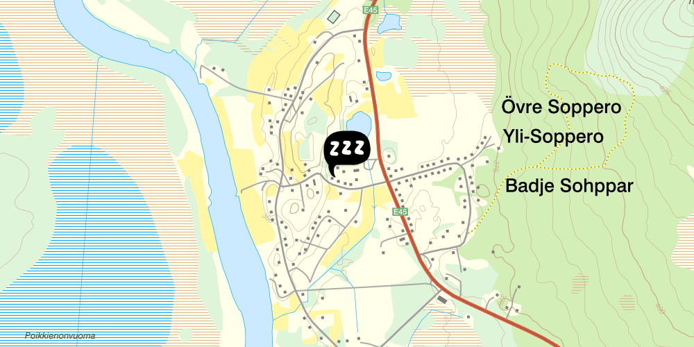 Map showing the location of Sopperogården