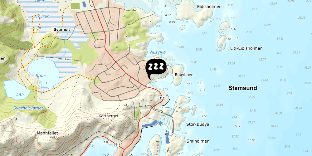 Map showing the location of Stamsund Vandrerhjem
