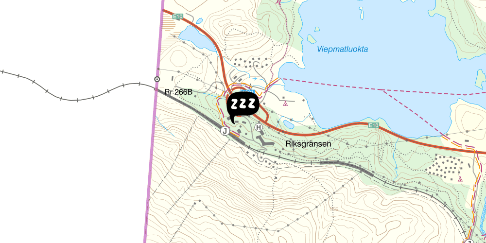 Map showing the location of Riksgränsen Vandrarhem