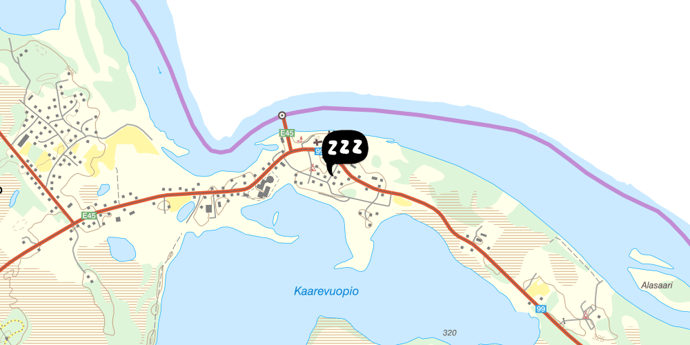 Map showing the location of Karesuando Vandrarhem