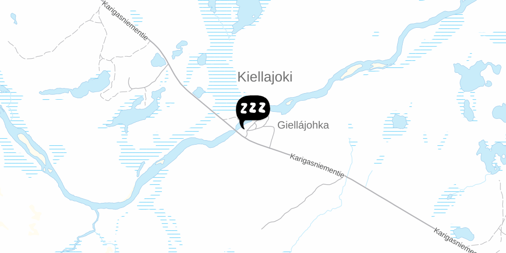 Map showing the location of Hostel Ahku