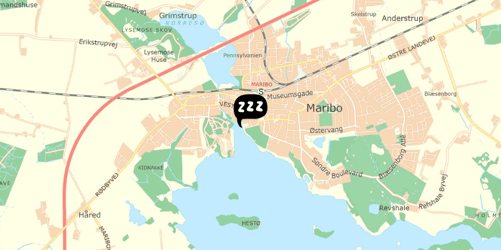 Map showing the location of Pilgrimshuset