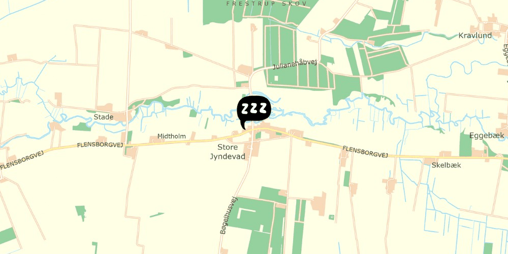 Map showing the location of Bopladsen Jyndevad