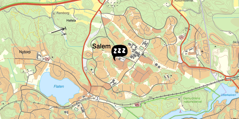 Map showing the location of Hotell Salem