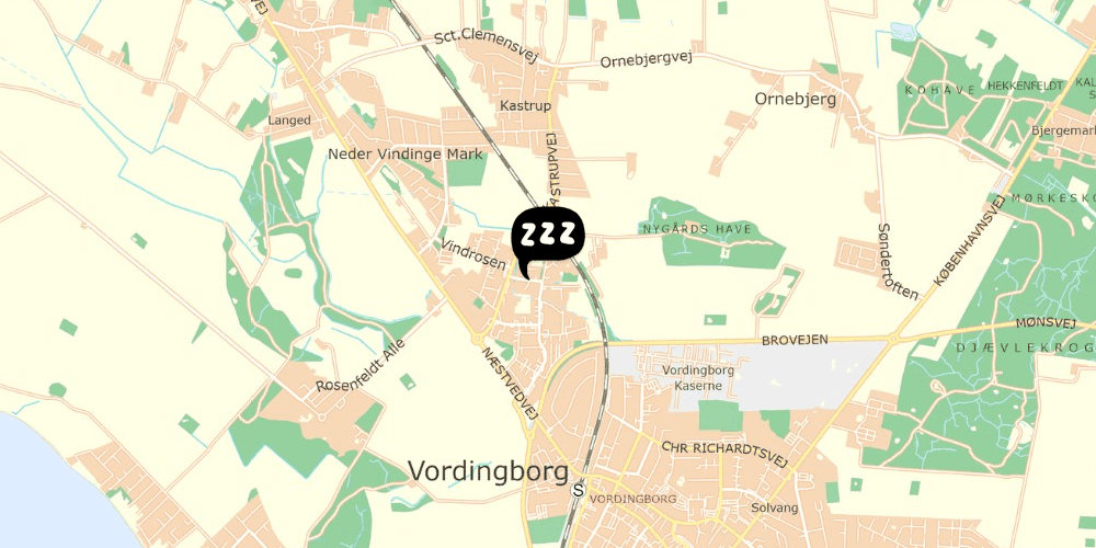 Map showing the location of Danhostel Vordingborg
