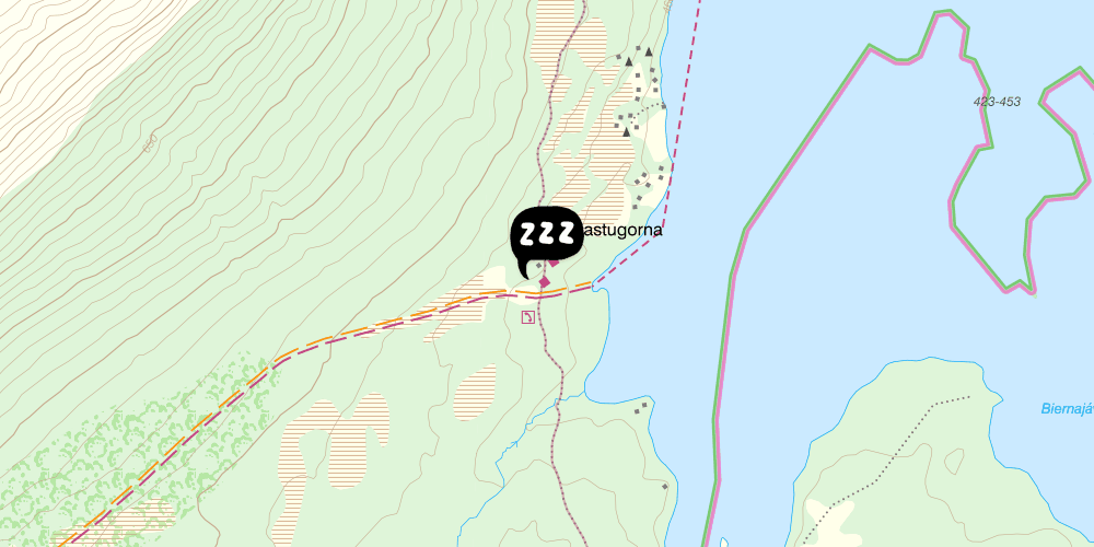 Map showing the location of STF Akka Fjällstuga