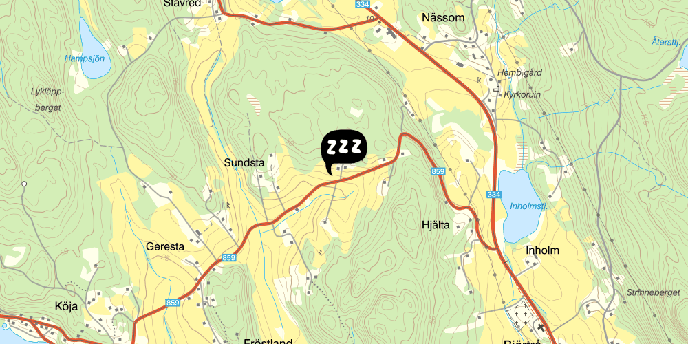 Map showing the location of STF Allsta Gård