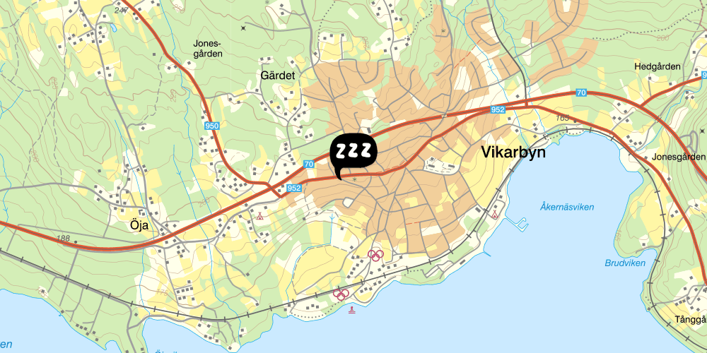 Map showing the location of STF Backlunds Bed and Breakfast