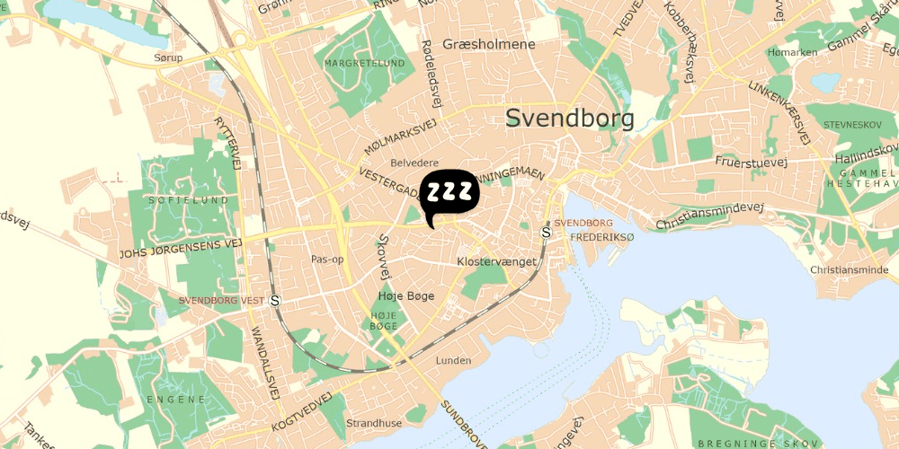Map showing the location of Danhostel Svendborg