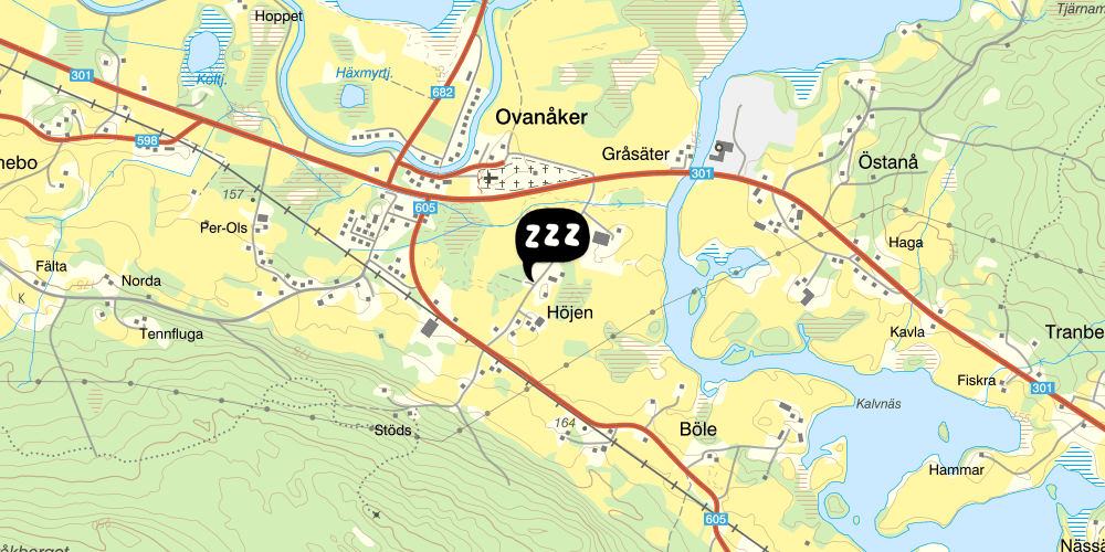 Map showing the location of STF Edsbyn Vandrarhem