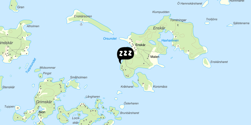 Map showing the location of STF Enskär Skärgårdsstugor Söderhamn