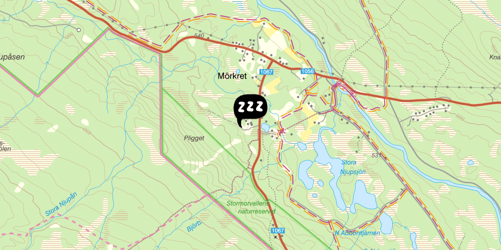 Map showing the location of STF Fulufjällsgården
