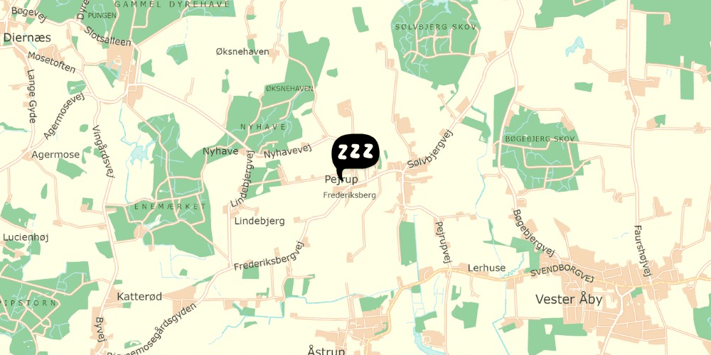 Map showing the location of Hostel California