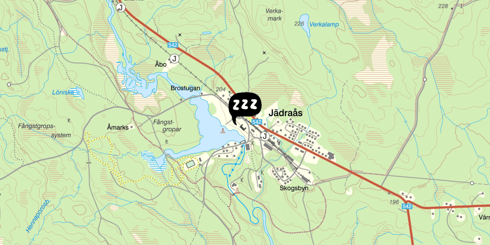 Map showing the location of STF Jädraås Herrgård
