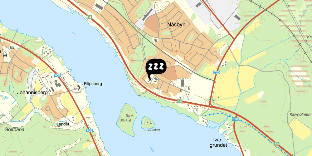 Map showing the location of STF Kalix Vandrarhem