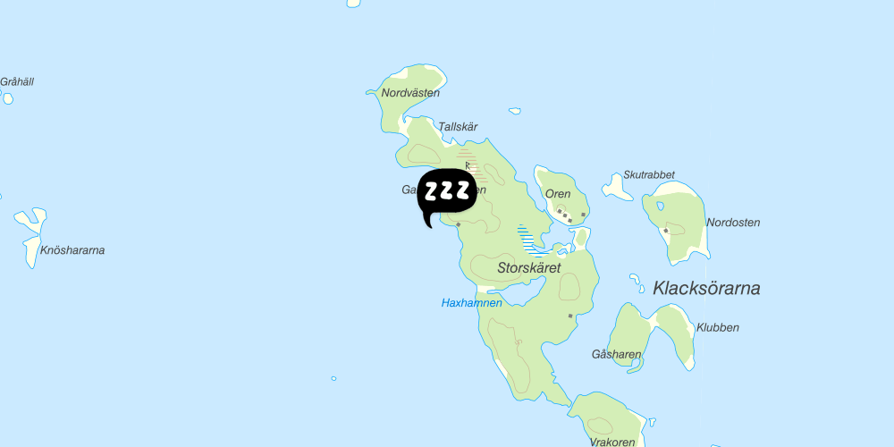 Map showing the location of STF Klacksörarna Skärgårdsstugor Söderhamn
