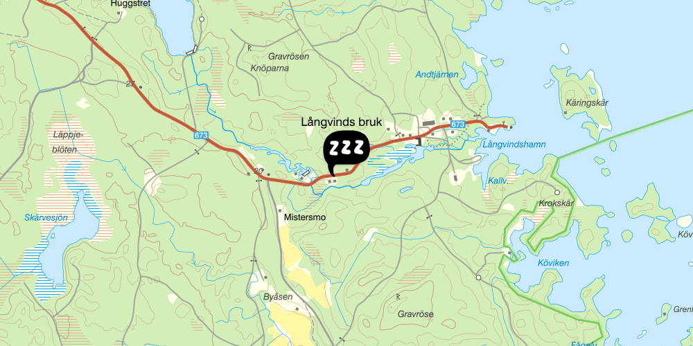 Map showing the location of STF Kungsgården Långvind Hudiksvall