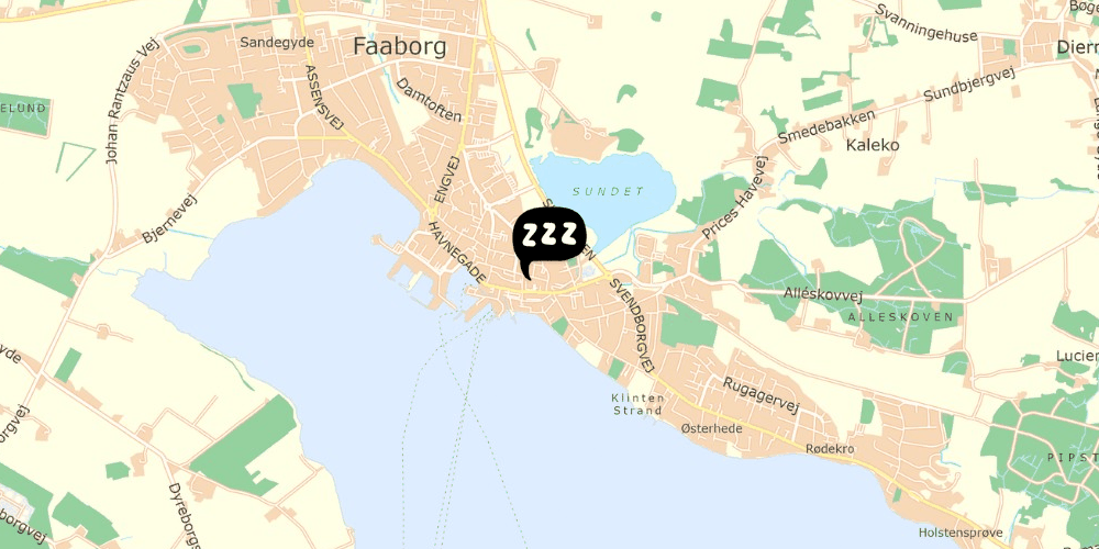 Map showing the location of Faaborg Vandrerhjem Hotel