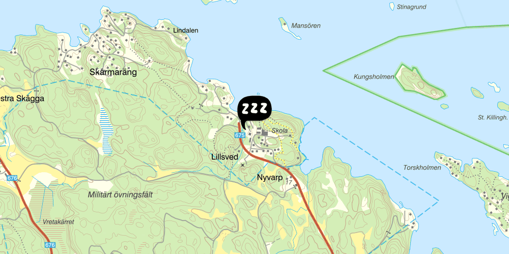 Map showing the location of STF Lillsved Vandrarhem