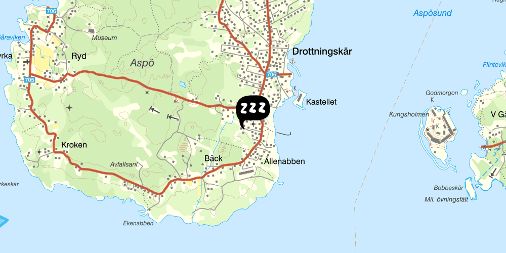 Map showing the location of STF Lotstornet Aspö