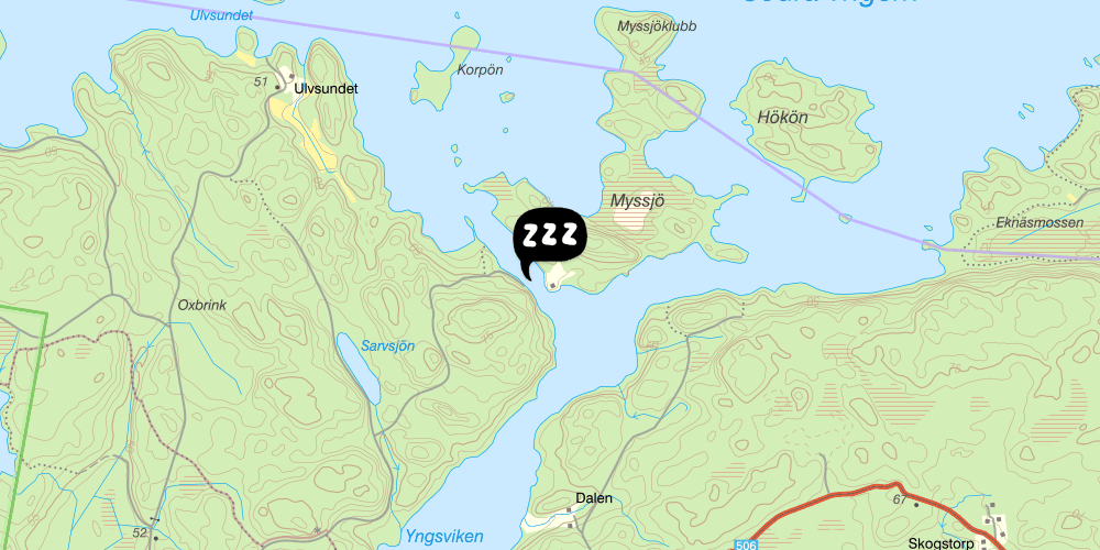 Map showing the location of STF Myssjö Gård