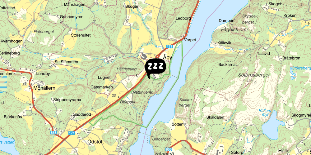 Map showing the location of STF Nordens Ark