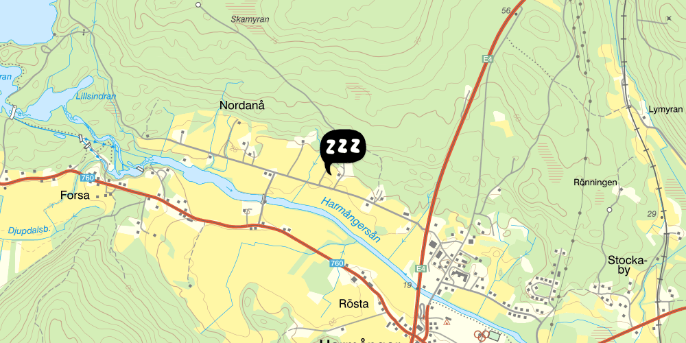 Map showing the location of STF Nygårdens Bed and Breakfast