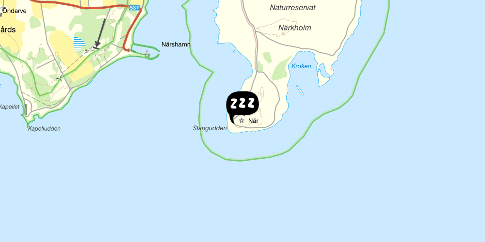 Map showing the location of STF Närsholmen Fyr & Logi