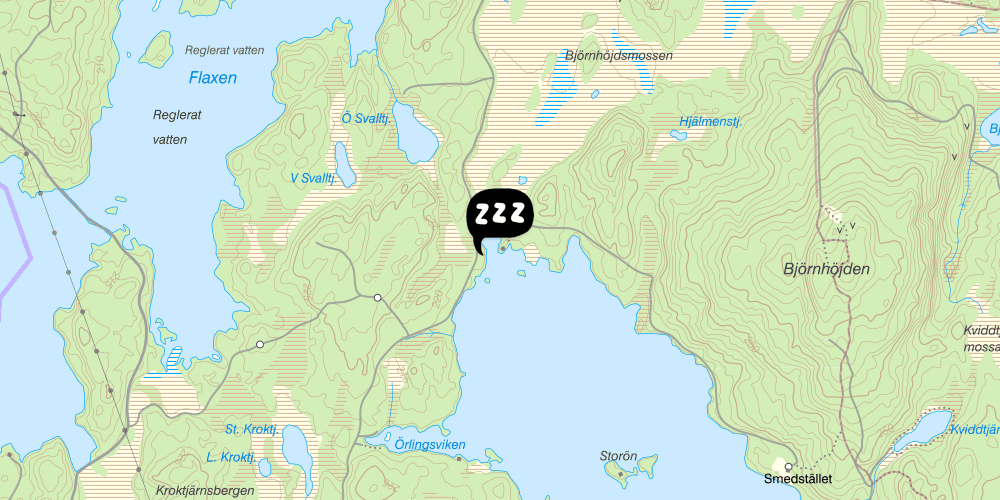 Map showing the location of STF Nätsjö Udde Grythyttan
