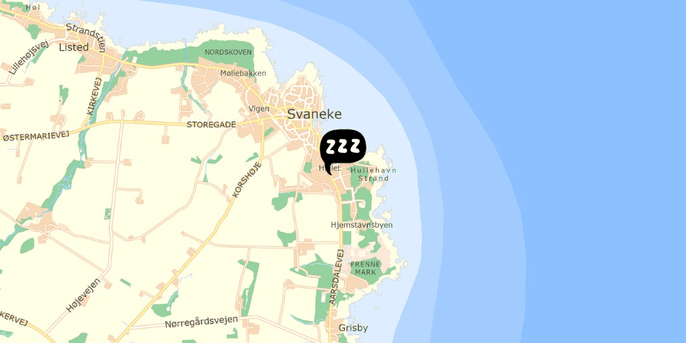 Map showing the location of Danhostel Svaneke