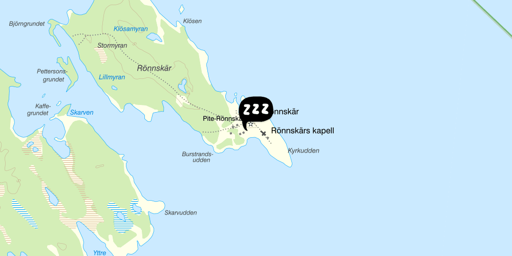Map showing the location of STF Pite-Rönnskär Kuststuga