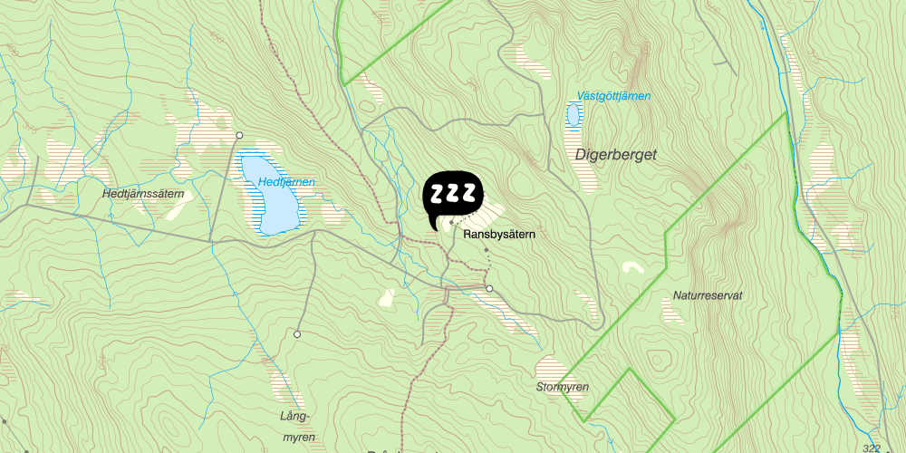 Map showing the location of STF Ransbysätern