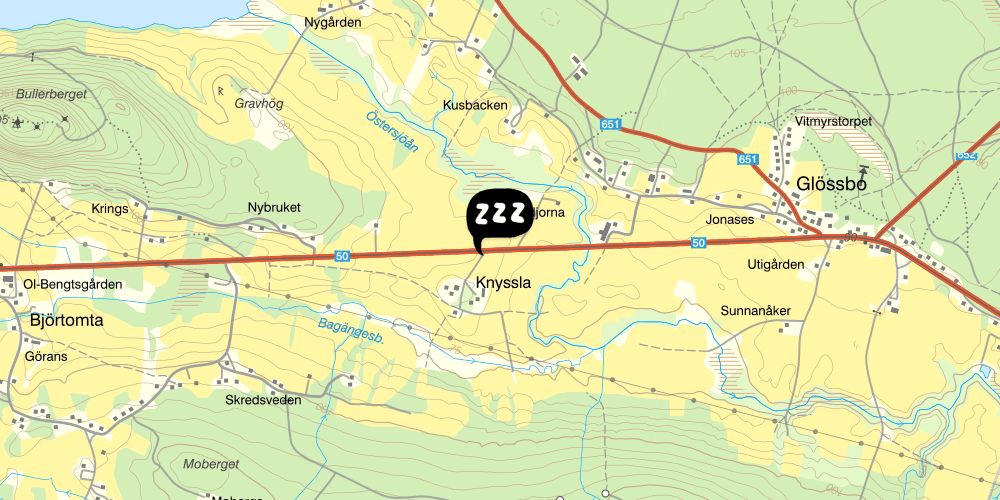 Map showing the location of STF Rengsjö Ohlandersgården