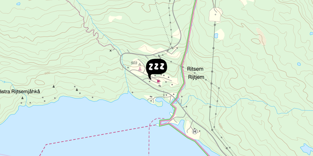 Map showing the location of STF Ritsem