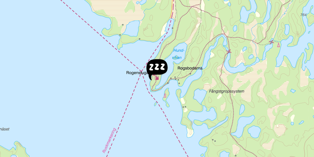 Map showing the location of STF Rogen Fjällstuga