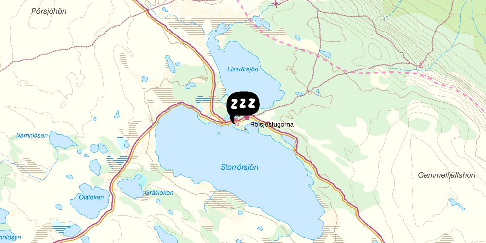Map showing the location of STF Rörsjöstugorna Fulufjället