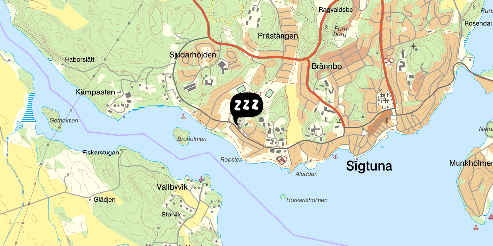Map showing the location of STF Sigtuna Vandrarhem