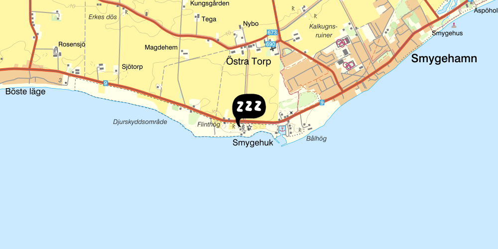 Map showing the location of STF Smygehuk Fyr