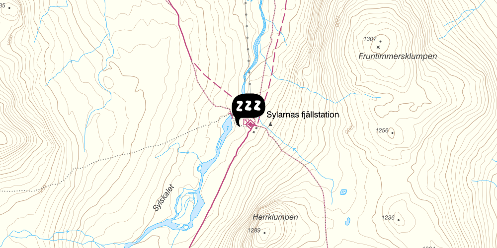 Map showing the location of STF Sylarna Fjällstation