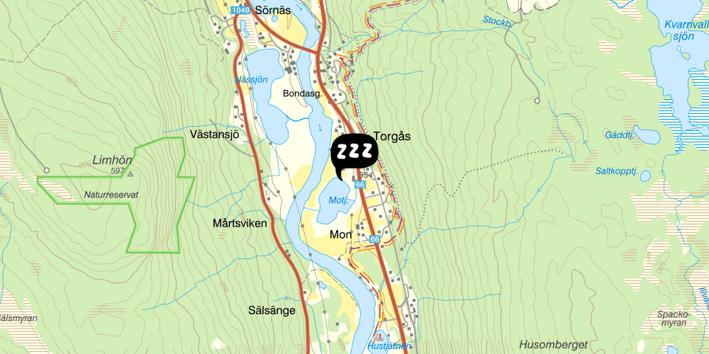 Map showing the location of STF Sälen Torgåsgården Fjällgård