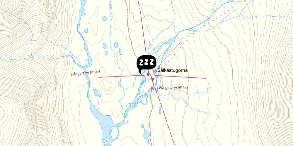 Map showing the location of STF Sälka Fjällstuga