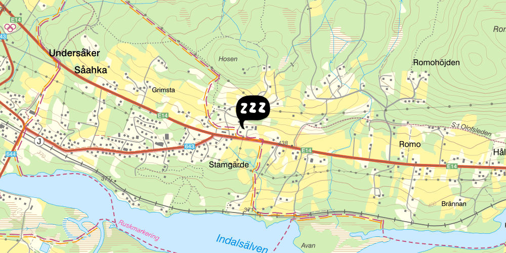 Map showing the location of STF Södergården Vandrarhem Åre