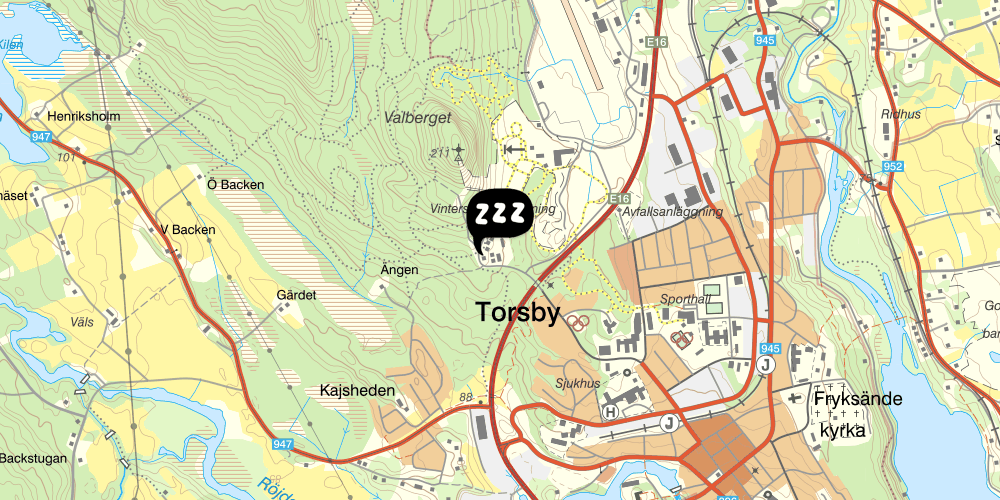 Map showing the location of STF Torsby Valbergsängen Sporthotell & Vandrarhem