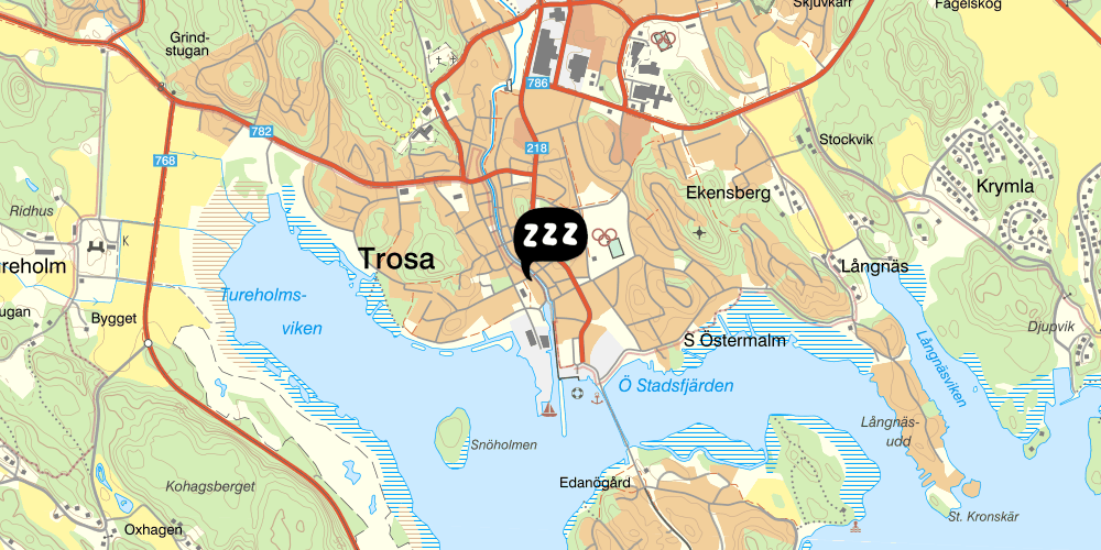 Map showing the location of STF Tre Små Rum i Trosa Bed and Breakfast