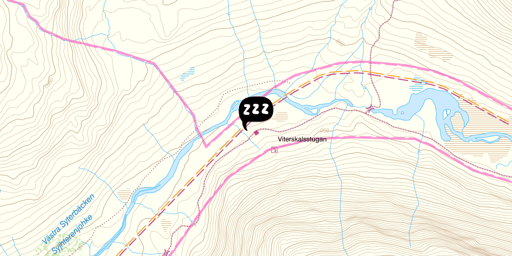 Map showing the location of STF Viterskalet Fjällstuga