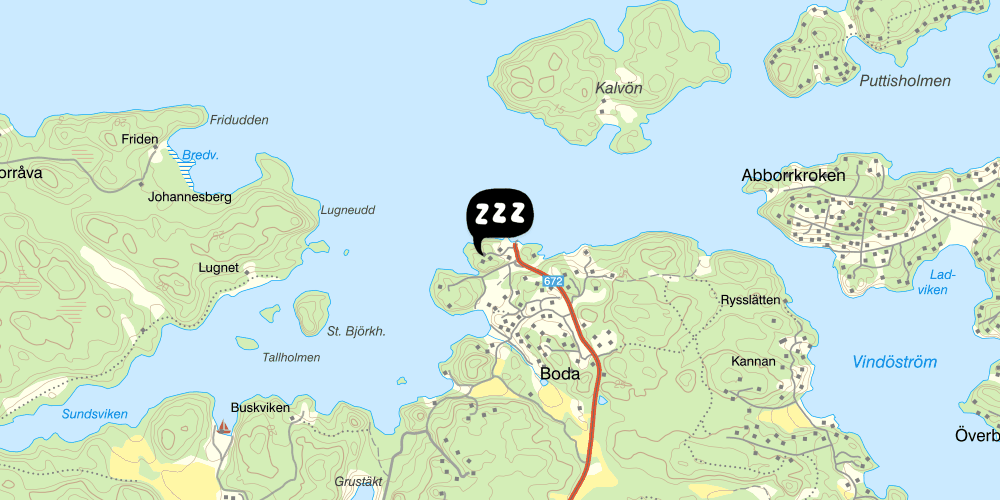 Map showing the location of STF Värmdö Sofielund